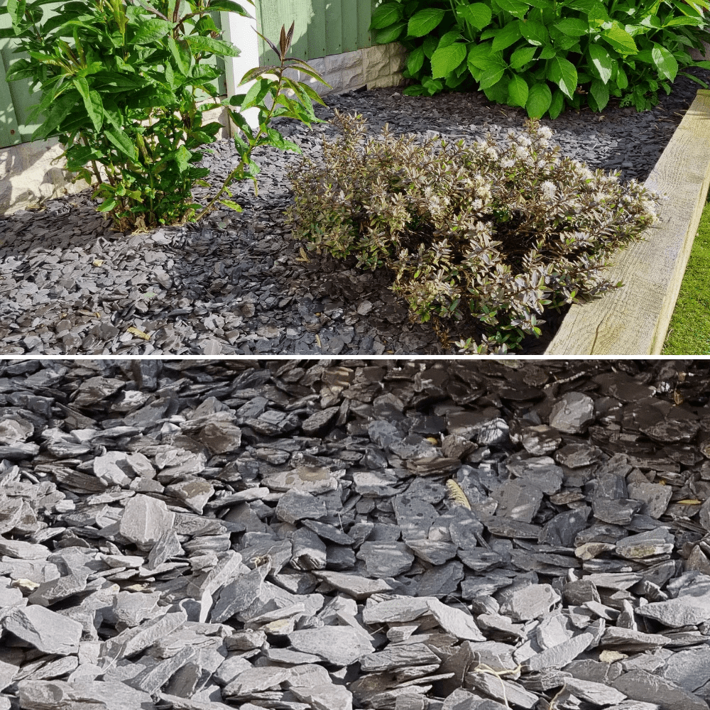 Welsh Blue Plum Crushed Slate Chippings 20mm by Dandy's Topsoil & Landscape Supplies