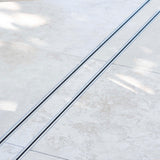 Lauxes Aluminium Slimline Tile Insert Linear Shower Drain Grate 26mm - Silk Silver - Armstrong Supplies