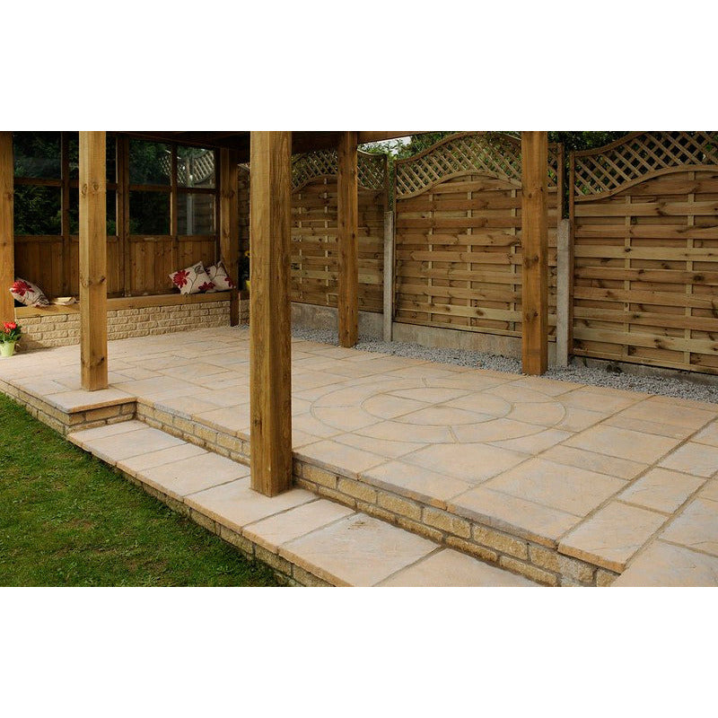 Chalice Circle Paving Patio Kit 2.7 x 2.7m Mellow Gold-Armstrong Supplies