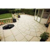 Baroque Oval Patio Kit Limestone Effect (3.2m x 2.2m) - Armstrong Cheshire