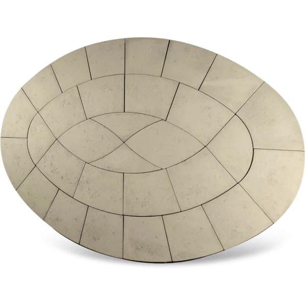 Baroque Oval Patio Kit Limestone Effect (3.2m x 2.2m) - Armstrong Cheshire