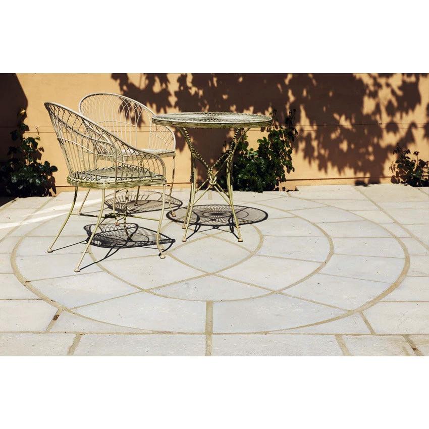 Baroque Oval Patio Kit Limestone Effect (3.2m x 2.2m) - Armstrong Cheshire
