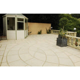 Baroque Oval Patio Kit Limestone Effect (3.2m x 2.2m) - Armstrong Cheshire