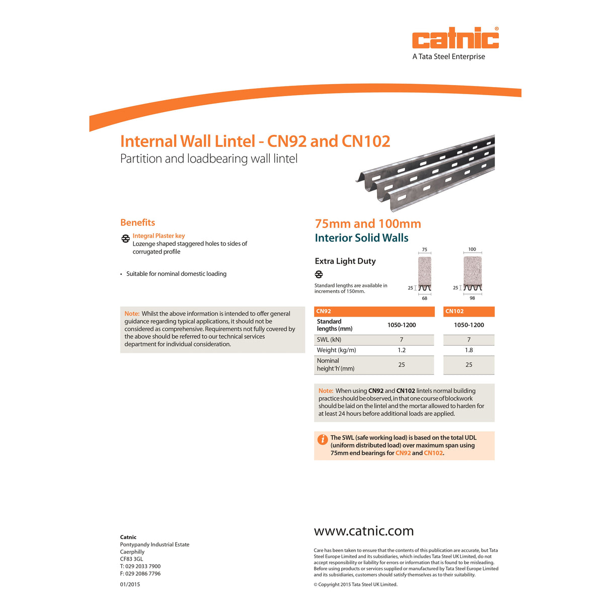 Catnic Internal Wall Lintels CN102
