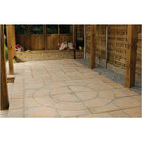Chalice Concrete Paving Circle With Squaring Off Kit Honey Brown 3.24m2 - Armstrong Cheshire