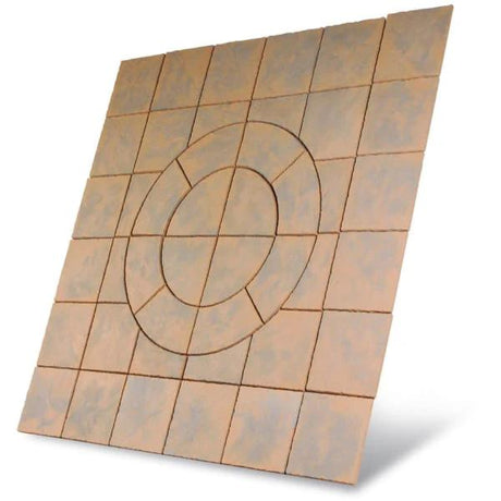 Chalice Concrete Paving Circle With Squaring Off Kit Honey Brown 7.29m2 - Armstrong Cheshire