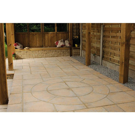 Chalice Concrete Paving Circle With Squaring Off Kit Honey Brown 7.29m2 - Armstrong Cheshire