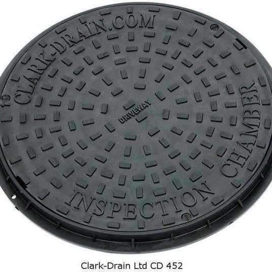 Clark-Drain Manhole Cover Circular 550 x 50mm CD 452 Polypropylene-Armstrong Supplies (506613006369)