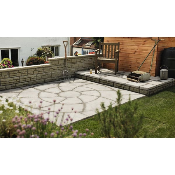 Cloister Catherine Wheel Paving Patio Kit 2.09m Weathered Slate-Landscaping-Bowland Stone-With Squaring Off Kit-Armstrong Supplies (2295138943024)