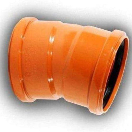 Double Socket Underground Bend 15 Degree 110mm Drainage-Armstrong Supplies (1485855653936)