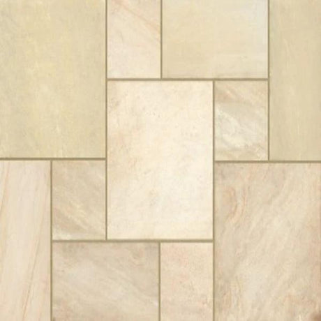 Eden Sandstone Porcelain Linear Pack Paving Slabs, 32 Pack, 1200 x 600 x 20 mm - Armstrong Cheshire