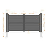 Flat Top Metal Double Driveway Gate with Horizontal Infill - Armstrong Cheshire