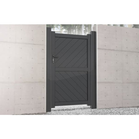 Flat Top Metal Side Gate with Diagonal Infill (5636552327331)