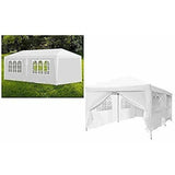 Gazebo set 6x3M Marquee with SidePanels HeavyDuty FullyWaterproof Popup Gazebo with 4Premium Side Walls White - Armstrong Cheshire