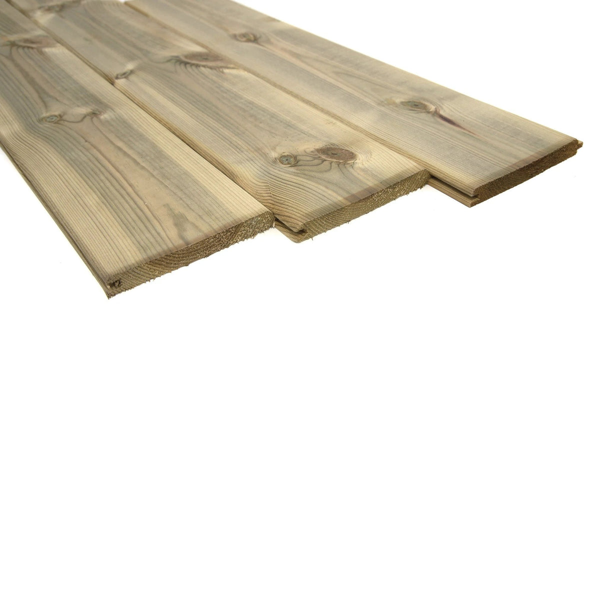 Green Treated Tongue and Groove TGV External Wood Cladding - 14mm x 113mm Finished Size - Armstrong Cheshire