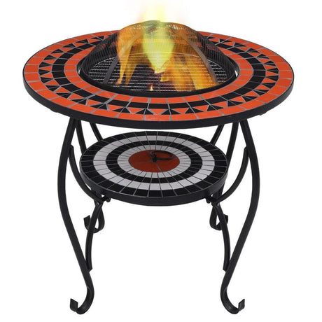 Mosaic Fire Pit Table 26.8" Ceramic Fireplace Heater Multi Designs - Armstrong Cheshire