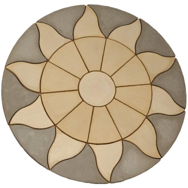 Aurora Circle 1.8m Paving Patio Kit Antique Grey-Armstrong Supplies 