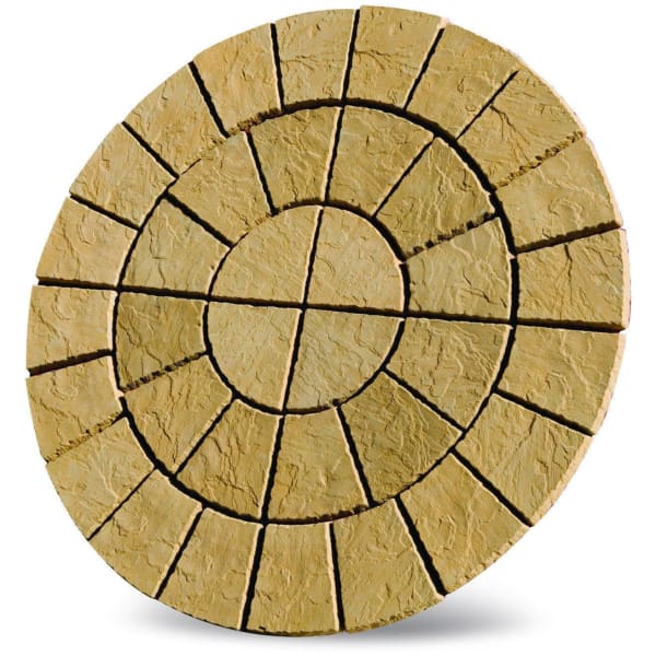 Patio Circle Concrete Paving Kit Cathedral Circle 1.8m Diameter Barley
