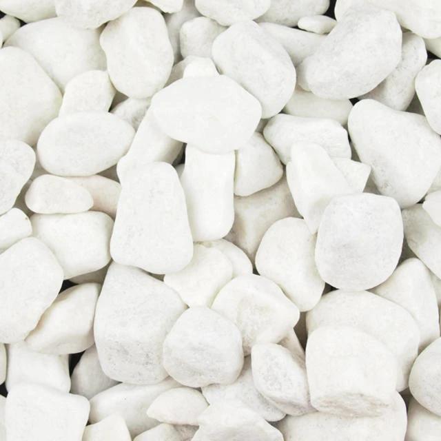 Polar White Spanish Marble Pebbles 20-50mm 25/50 20kg Bags - Armstrong Cheshire