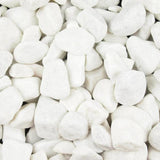 Polar White Spanish Marble Pebbles 20-50mm 25/50 20kg Bags - Armstrong Cheshire