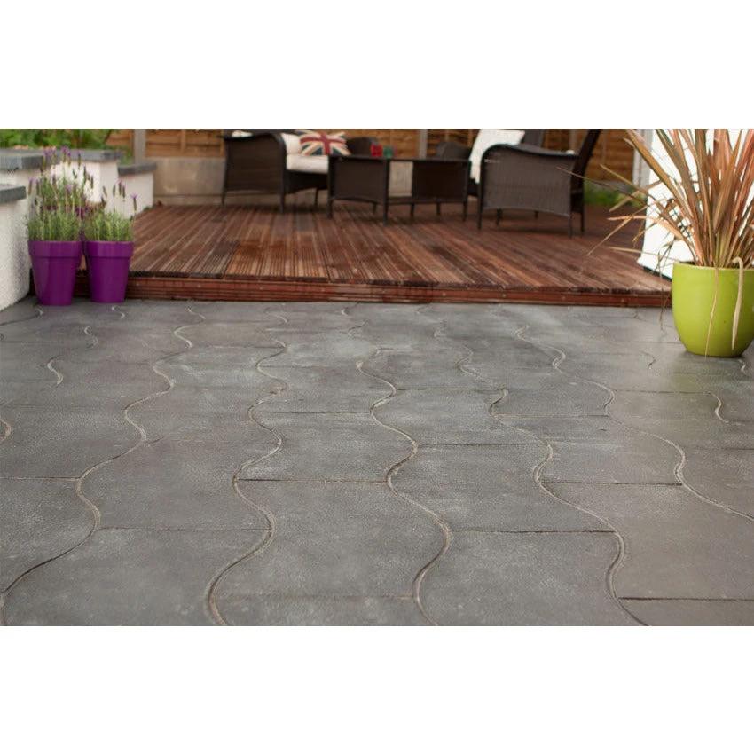 Prestbury Wave Concrete Paving Patio Kit 5.76m2 Portland Grey - Armstrong Cheshire