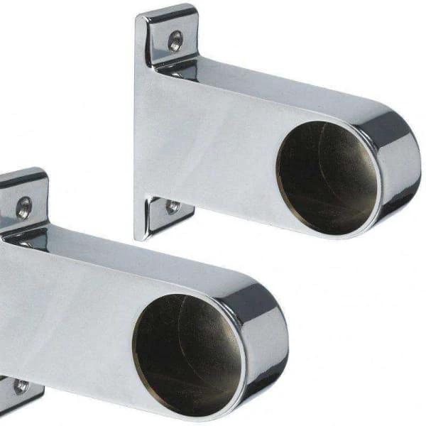 Rothley Chrome Long End Brackets (Pk 2) 32mm Chrome - Armstrong Cheshire