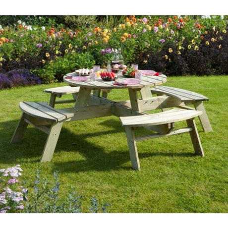 Round Eight Seater Picnic Bench (5802982146211)