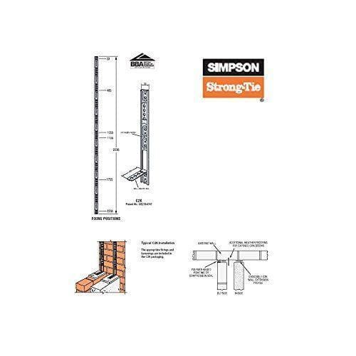 Simpson Strong-Tie C2KS Crocodile Wall Starter Extension, Steel, 2236 x 33 mm, Set of 2 Pieces-Simpson Strong-Tie-Armstrong Supplies (3893227618352)