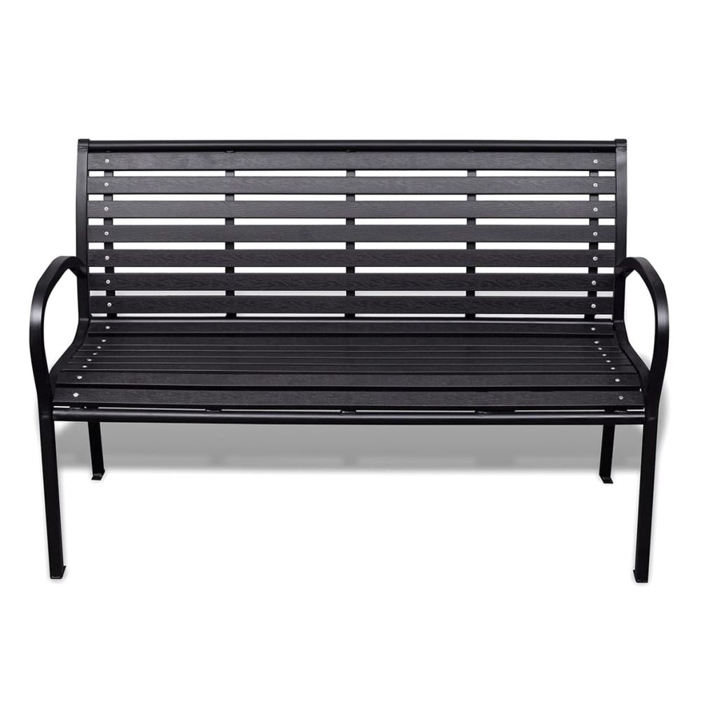 Garden Bench 125 cm Steel and WPC Black - Armstrong Supplies