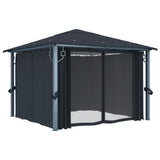 Gazebo with Curtain 300x300 cm Anthracite Aluminium - Armstrong Supplies