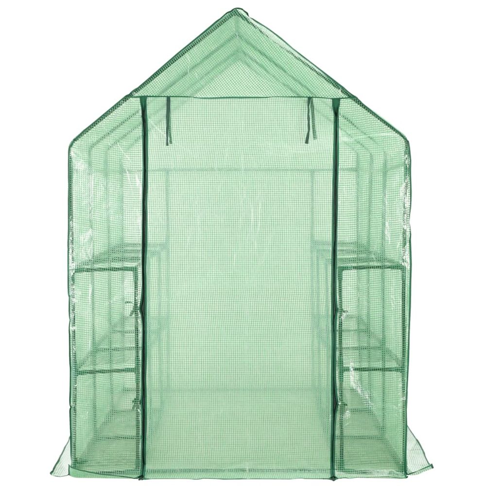 Walk-in Greenhouse with 12 Shelves Steel 143x214x196 cm - Armstrong Supplies