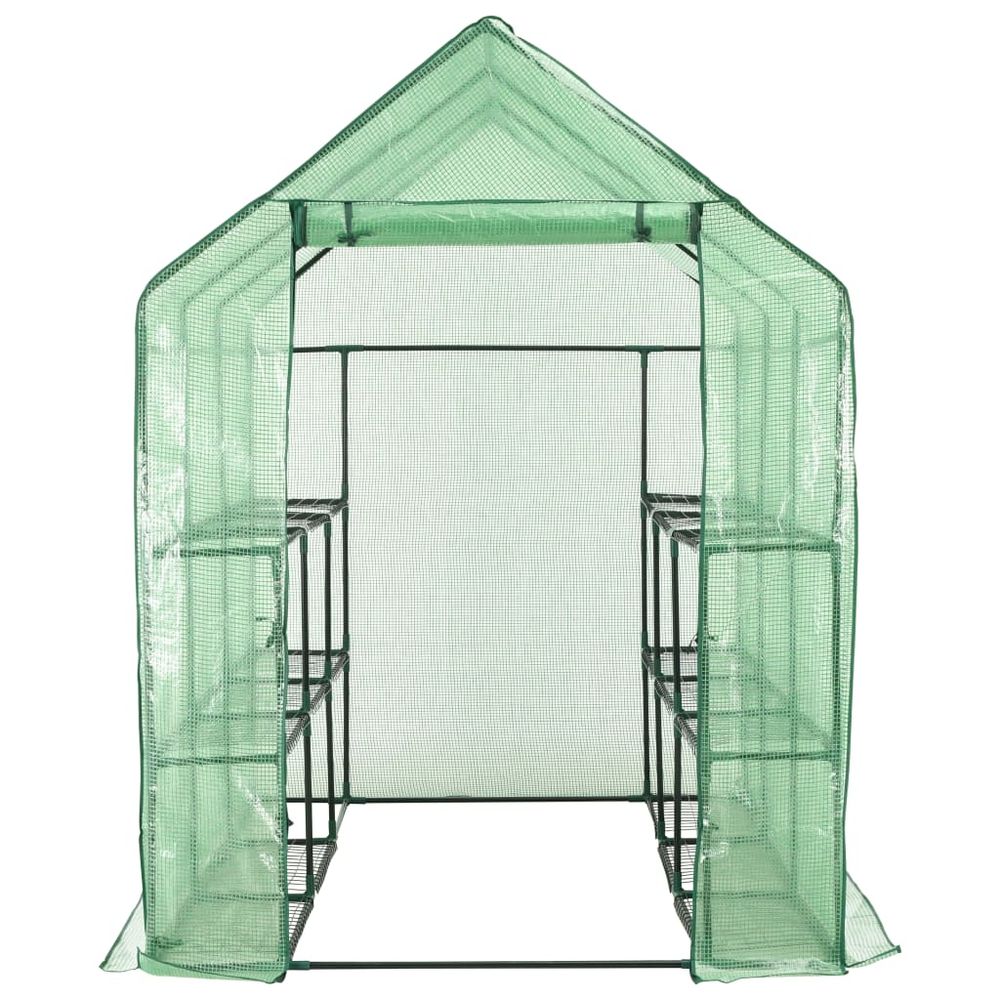 Walk-in Greenhouse with 12 Shelves Steel 143x214x196 cm - Armstrong Supplies