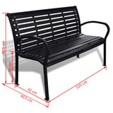 Garden Bench 125 cm Steel and WPC Black - Armstrong Supplies